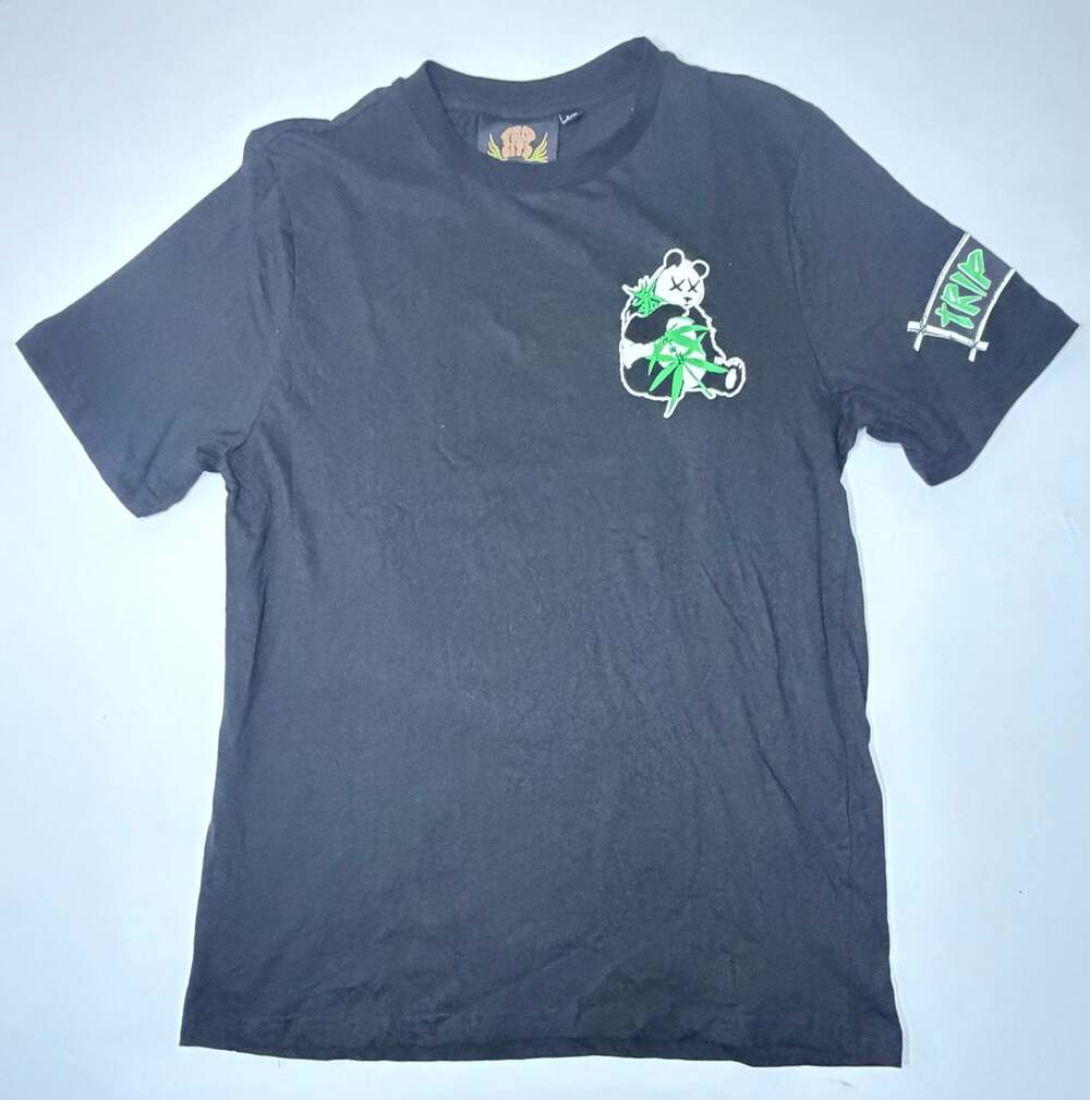 Trip City Graphic Panda Weed Leaf Short Sleeve T-Shirt